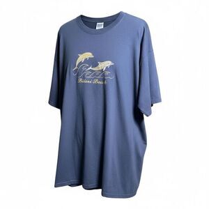 EUC Gildan Plus Size Blue Short Sleeve Tee Shirt Biloxi Beach MS Embroidered- 3X